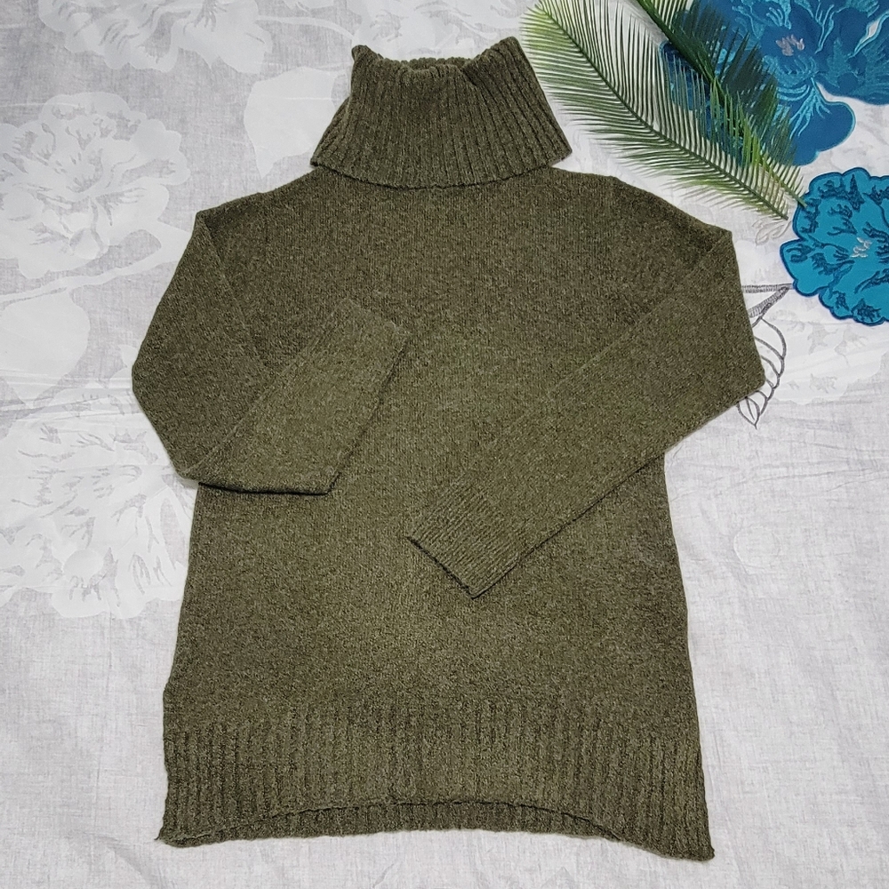 BP Olive Green Long Sleeve Cowl Neck Pull-Over‎ Sweater Size XS - Picture 8 of 10